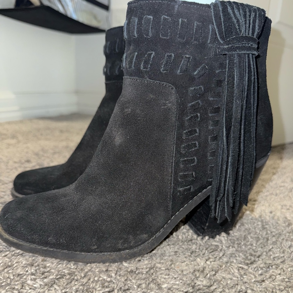 Jessica Simpson CHASSIE suede bootie. Elegant Black Women's Ankle Boots